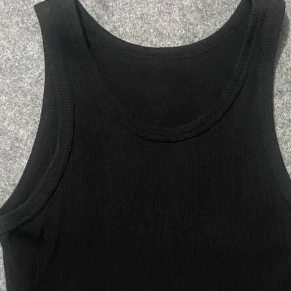 Black Ribbed Tank Top - Picture 2 of 4